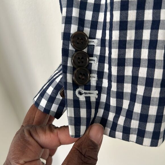 J. Crew Puckered Gingham Blazer Jacket 14 - Picture 5 of 10